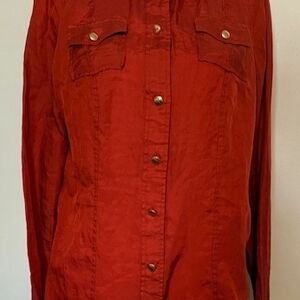 Banana Republic Red Button-Up Blouse